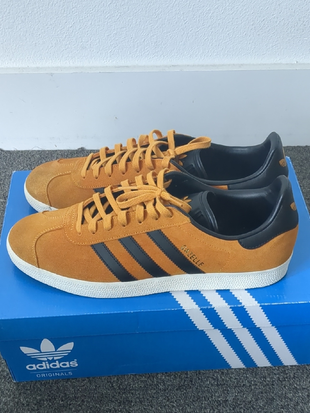adidas Men's Gazelle Sneakers in Mustard and Black